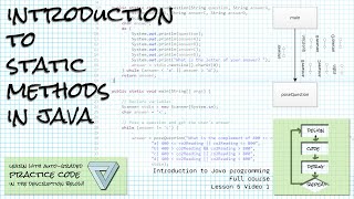Introduction to writing static methods in Java; Intro Java course Lesson 5 Video 1