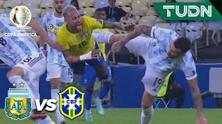 ¡SE CALIENTAN! Empujones tras falta a Ney | Argentina 1-0 Brasil | Copa América 2021 | Final | TUDN