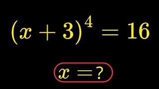 You’re Probably Solving This WRONG! (x+3)⁴ = 16 Explained Fast ⚡ Math Challenge