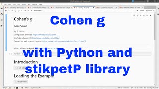 Python - Cohen g with stikpetP