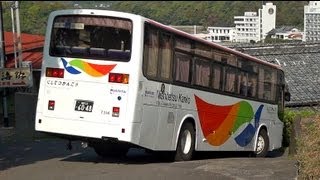 大型バスのポテンシャルの高さ   西鉄観光バス 西工ネオロイヤル  Tourist Bus Turning round RYOKAN Parking.