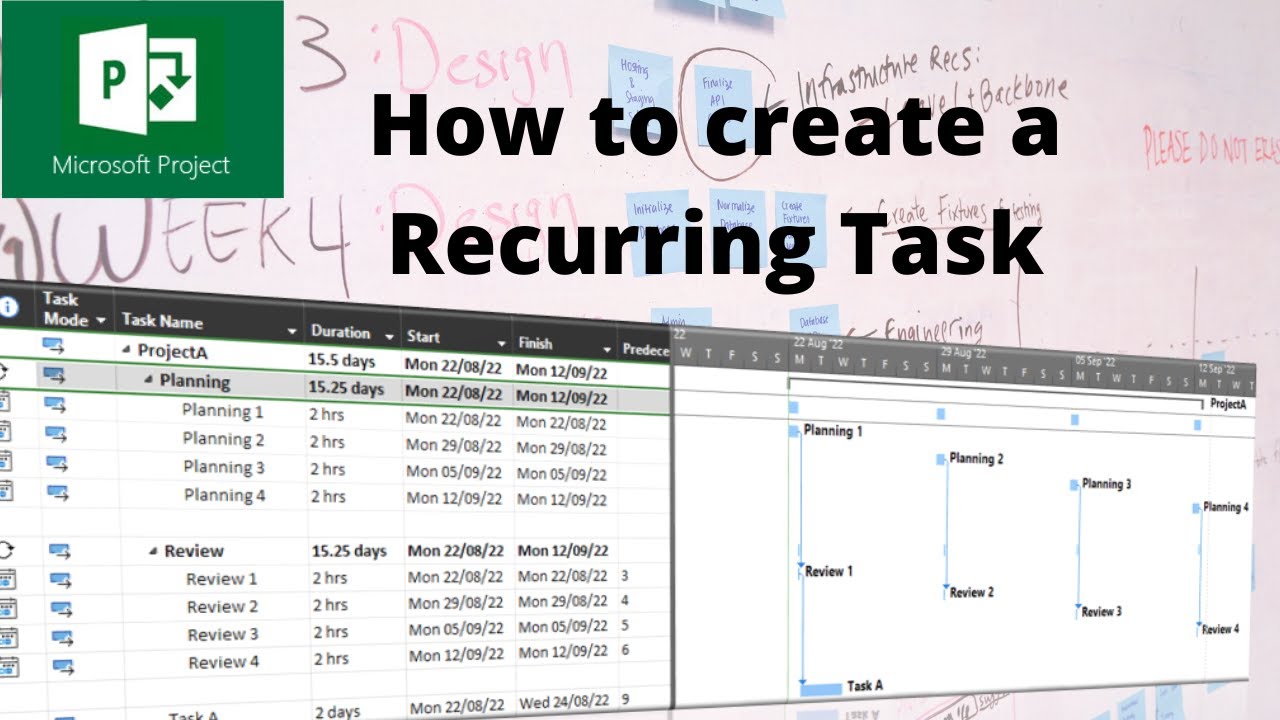 This Video Explains How To Create A Recurring Task In Microsoft Project ...