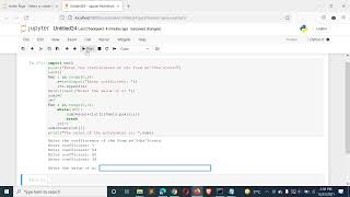 Python Program Compute Polynomial Equation given Coefficients of the Polynomial are stored in a List