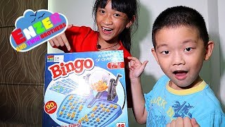 Fun Playing BINGO Game at Home! A Game of Chance with Number for Kids