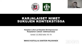 Karjalainen sukuni -webinaarisarja 9. luento Karjalaiset nimet