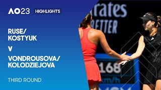 Ruse/Kostyuk v Vondrousova/Kolodziejova Highlights | Australian Open 2023 Third Round