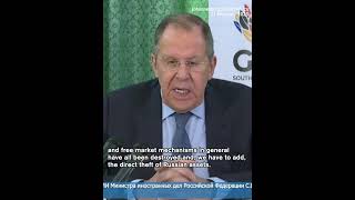 Russian foreign minister describes sanctions as 'gross violation' of the West's principles