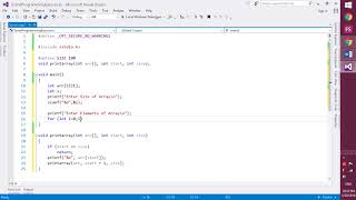 a program in C to print the array elements using recursion