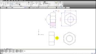 翁美秋ACAD標準螺絲帽畫法: 公制M10xP1.5
