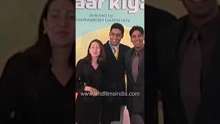 Karishma Kapoor and Abhishek Bachchan, then a couple, with Akshay Kumar