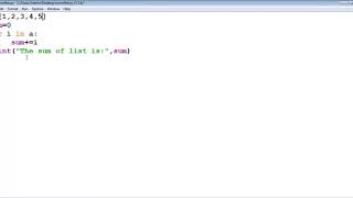 Find Sum of a list in python Programming - Softwoodcoder