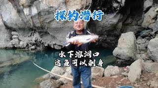 探钓潜行，水下溶洞探钓，这么冷的天气这个鱼可以做刺身