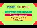 Programming In Java Week 2 | Programming Assignment | My Swayam | #nptel #nptel2026 #myswayam