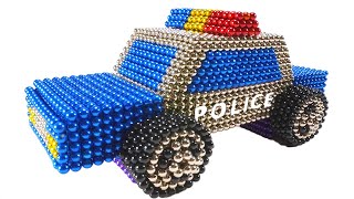 DIY - How To Build A Rainbow Police Car With Magnetic Balls Satisfying 100% (ASMR) | Magnet Craft