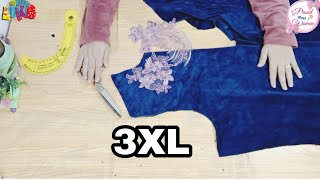 Making an abaya or velor jalabiya size (3XL) in a simple way for beginners 💥💥✂️✂️