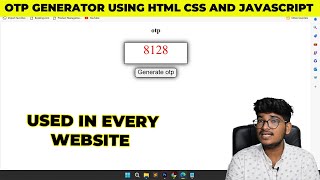 OTP generates using html CSS and JavaScript | OTP generator | Deepak sir