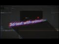 3d text with animation (no plugins needed) | after effects tutorial