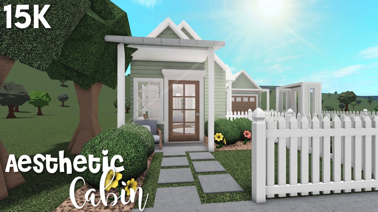 15k No-Gamepass Aesthetic Cabin | Bloxburg ROBLOX Speedbuild - YouTube