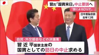 『習近平国家主席の国賓来日中止を要請へ』～自民が非難決議へ～令和2年7月3日付ニュース記事とニュース映像