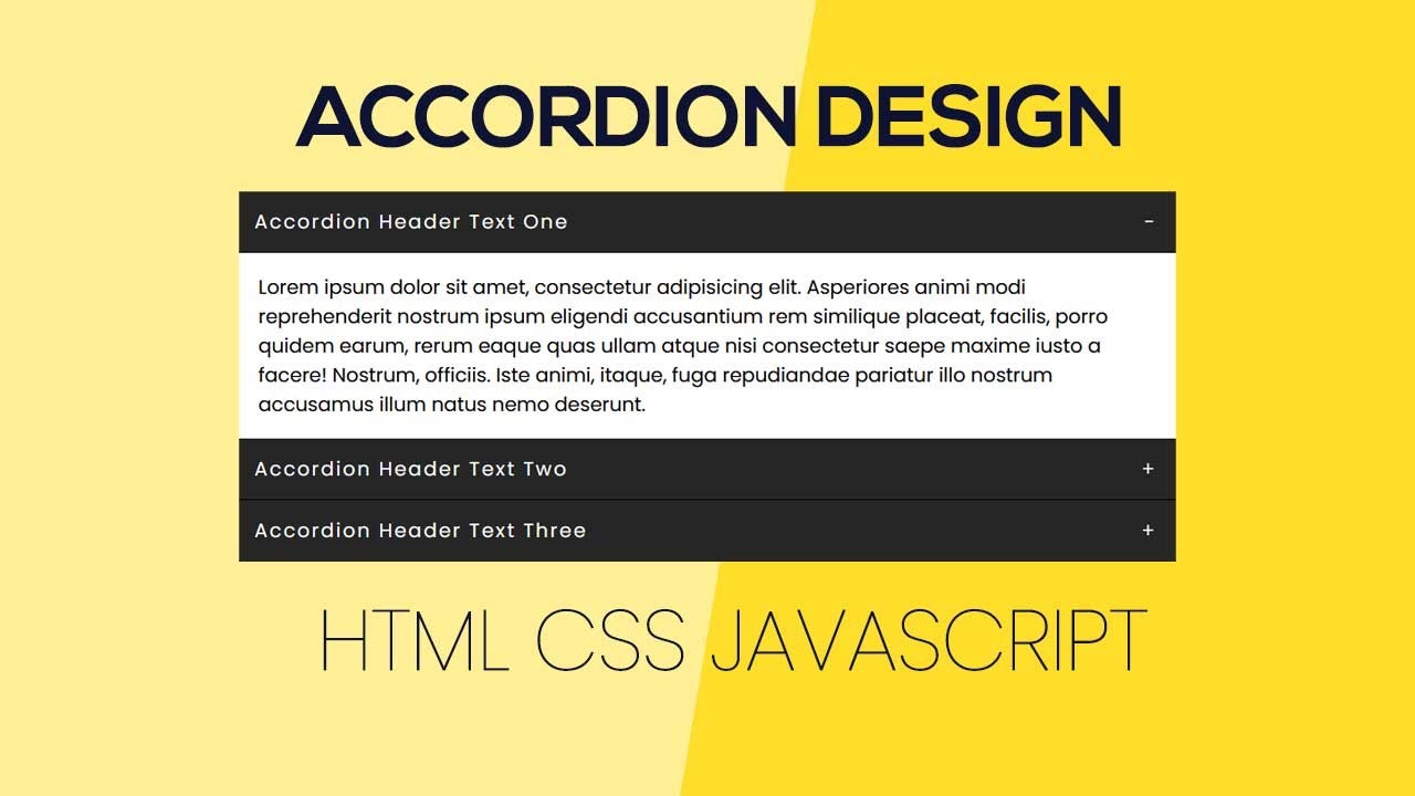 Simple Accordion With HTML CSS Javascript - YouTube