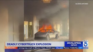 Cybertruck explodes in front of Las Vegas hotel