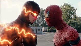 Spider-man: Homecoming Spider-Man vs The Flash FIGHT SCENE | Marvel vs DC 2017