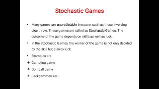 Stochastic Games in Artificial Intelligence