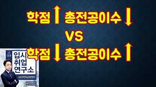 학점 vs 전공과목수