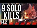 SETT vs RENEKTON (TOP) | 9 solo kills, 9/2/2 | EUW Master | 14.21