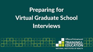 Preparing for Virtual Graduate School Interviews: Fall 2020 Edition