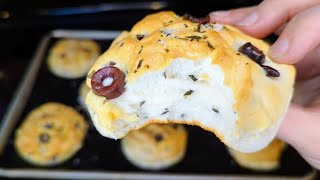 🫒Olive Rosemary Rolls **DOUGHY 😱 #eggwhitebread #keto