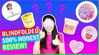 BOYFRIEND BUYS ME SLIMES -- FAMOUS & UNDERRATED SHOPS!! 😱🎁 BLINDFOLDED 100% HONEST REVIEW
