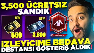 3,500 ÜCRETSİZ SANDIK AÇTIK! İZLEYİCİME BEDAVAYA DESTANSI GÖSTERİŞ ALDIK! BUZ DİYARI?! PUBG Mobile