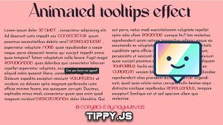 Creative animated tooltips effets || html css js || Tippy.js tutorial