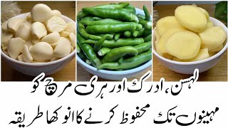 How To Store Ginger, Garlic And Green Chilli For Long Time || Ramzan Recipes Recipes 2025 #recipe