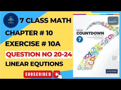 7 Class Math Chapter 10 Exercise 10a Q 20 24 Oxford New Countdown