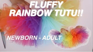 DIY no sew RAINBOW TUTU using tulle fabric