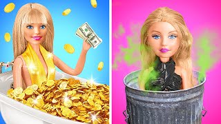 RICH VS POOR TOTAL DOLL’S MAKEOVER || Dreams Come True💖 Tiny Crafts vs Expensive Gadgets by 123 GO!