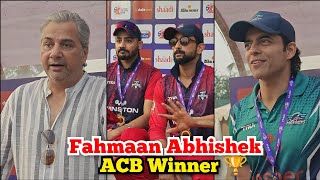 Fahmaan Khan Interview After Winning Actors Cricket Bash Trophy with Abhishek Kapur | Varun Himanshu