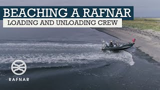 Beaching A Rafnar 850 - Loading And Unloading Crew On A Sand Beach In Iceland