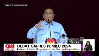 Visi Misi Prabowo di Debat Terakhir Pemilu 2024