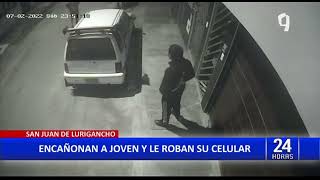 SJL: Delincuente encañona a joven en la puerta de su casa y le roba su celular