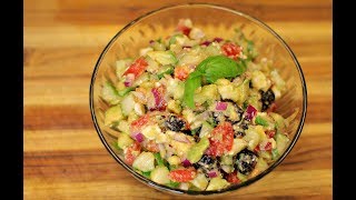 Tomato,Cucumber and Avocado Salad - healthy homemade salad - how to make a salad - vegetarian