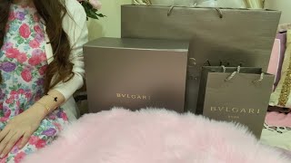 Unboxing my BVLGARI PINK BAG , BIRTHDAY HAUL UNBOXING.