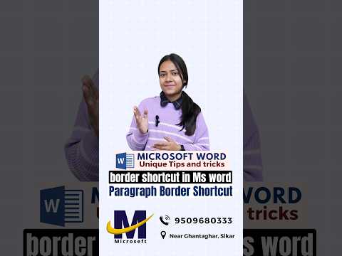 Paragraph Borders with Shortcut Key in word, Remove border, All border, Outside border, #msexcelwire