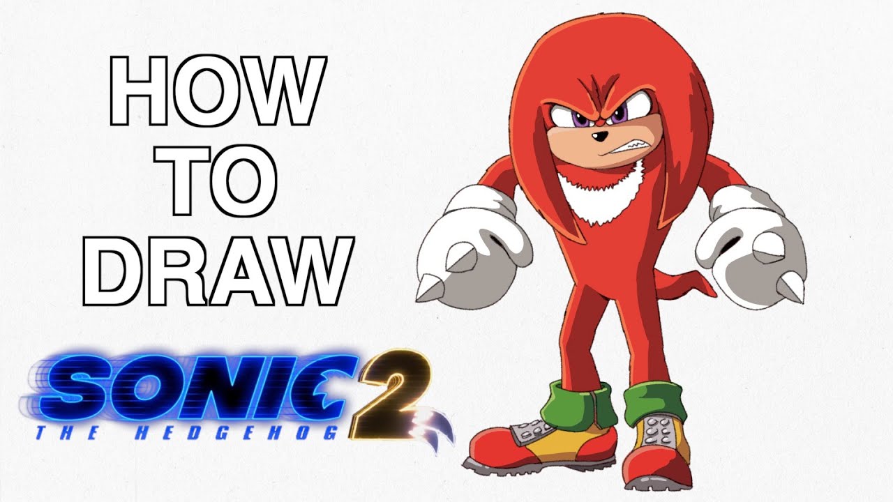 How To Draw Knuckles From Sonic The Hedgehog Sonic 2 Movie Youtube