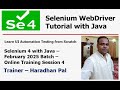 Mastering Selenium 4 with Java: Build a Powerful Automation Framework - Feb2025 Batch -S#4 #java