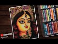 Navratri Special Drawing Very Easy | Maa Durga Drawing Oil Pastel | Maa Durga Face Drawing Easy