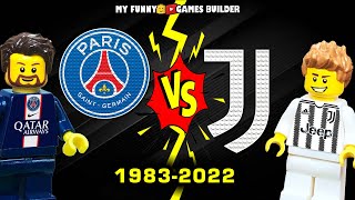 PSG vs Juventus story 1983-2022, Paris Saint-Germain have never won to Juve in Lego Football
