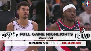 #NBA【#波特蘭拓荒者 vs #聖安東尼奧馬刺】 全場賽事精華 ｜20241108｜#PortlandTrailBlazers vs #SanAntonioSpurs